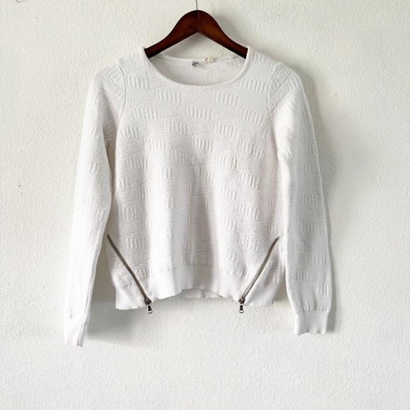 Anthropologie Moth Quiet Luxury Merle Pullover Quilted Sweater Small Cozy Chic - Picture 15 of 15